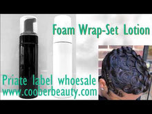 Load and play video in Gallery viewer, Wholesale Foam Wrap-Set Lotion bulk size 128oz (MOQ 6qty) with coconut oil and protein and vitamins for wrap and set and mold curly and coarse and kinky and coily hair
